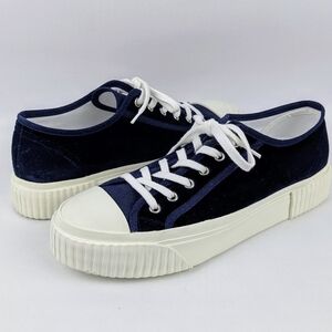 Theory Project Low Top Velvet Platform Sneaker Midnight Blue US 9 EU39 NWOT